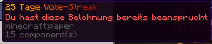 Streak-Belohnung bereits abgeholt