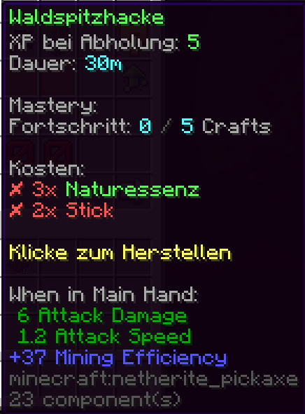Waldspitzhacke Tooltip